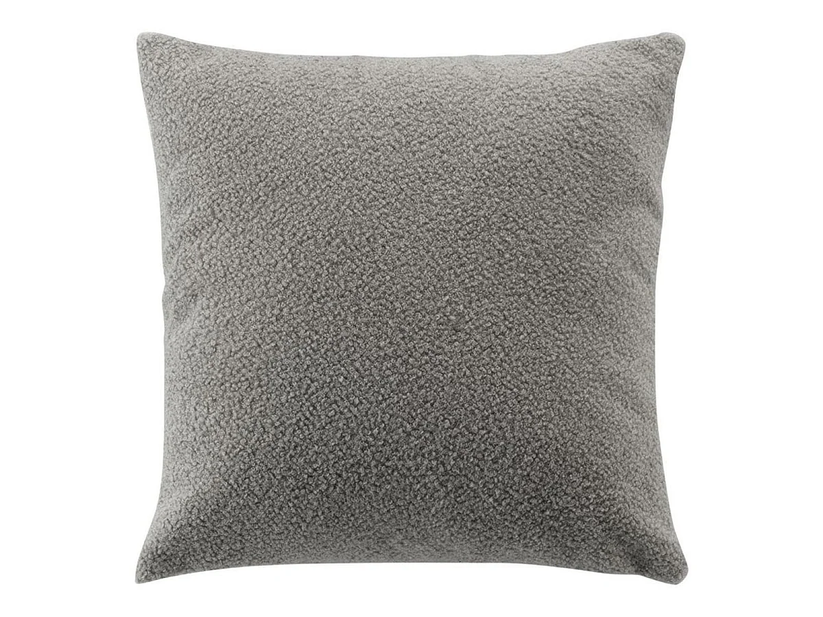 Coussin Déco Bouclette "Wooly" 45x45cm Gris