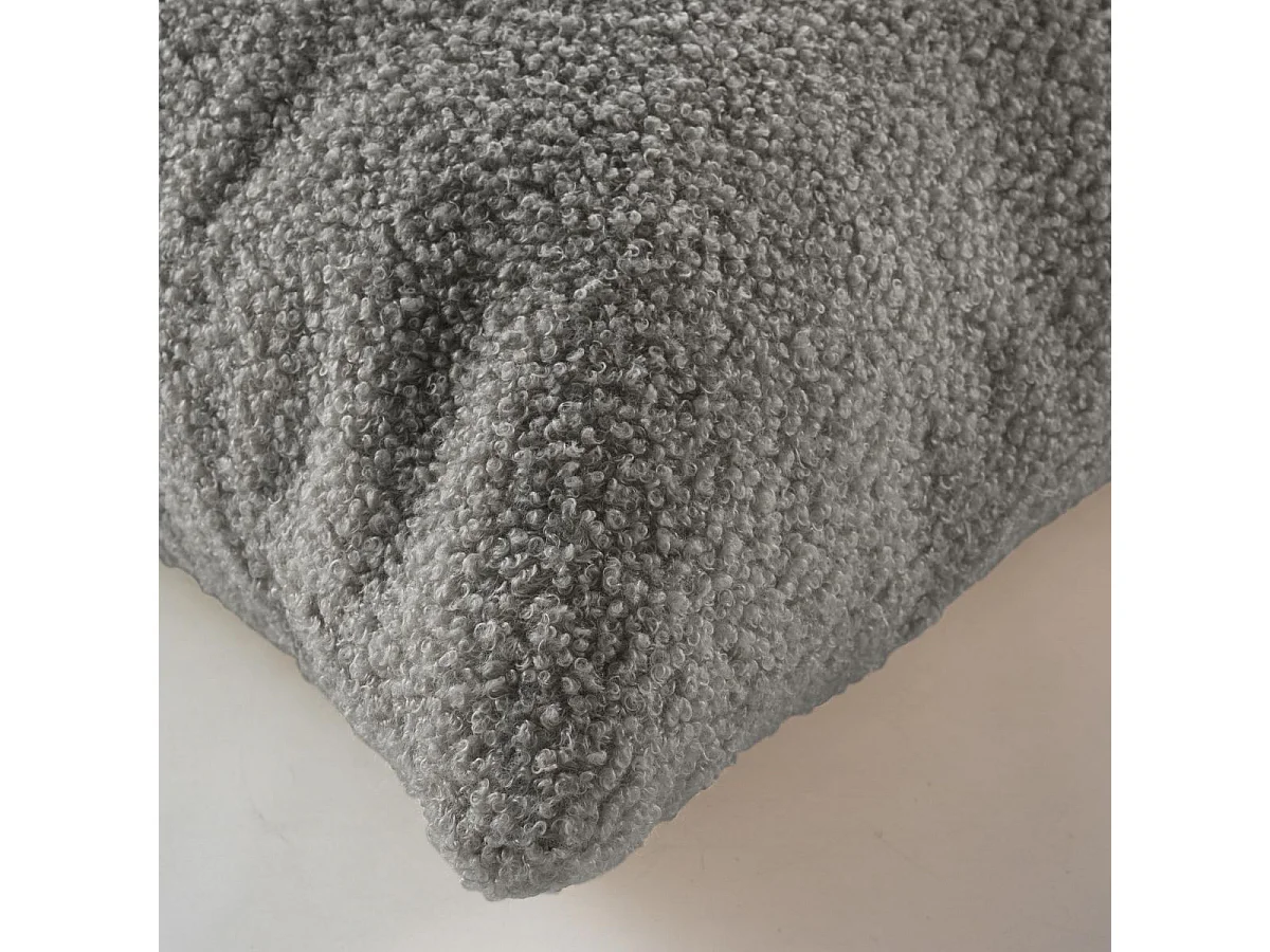 Coussin Déco Bouclette "Wooly" 45x45cm Gris