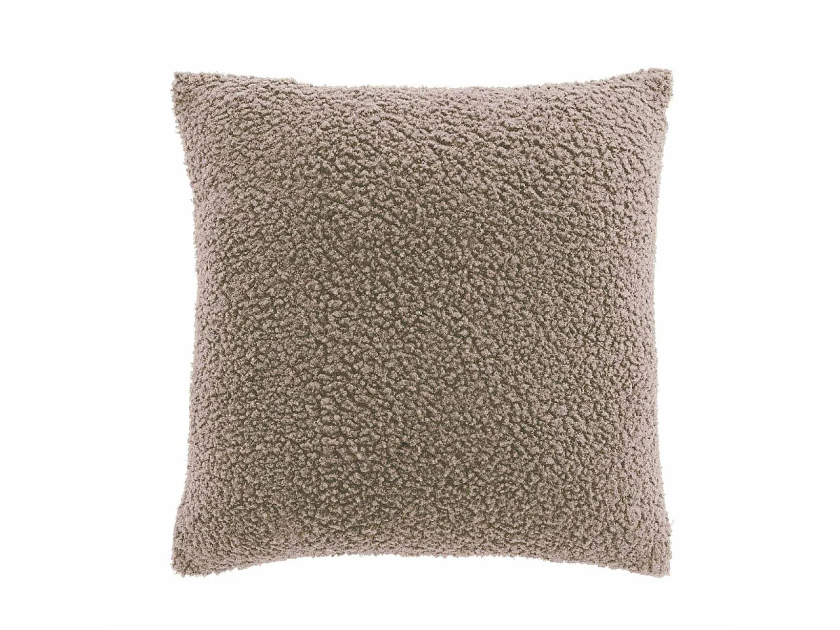 Housse de Coussin en Tissu Bouclette "Woolen" 40x40cm Sable