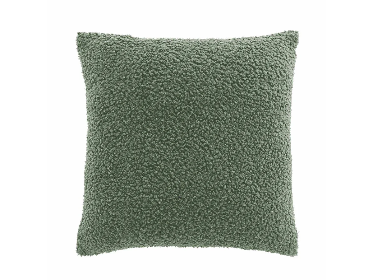 Housse de Coussin en Tissu Bouclette "Woolen" 40x40cm Vert Sauge