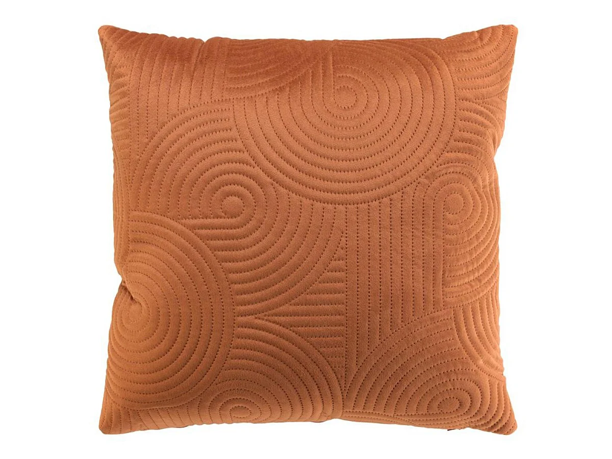 Housse de Coussin en Velours "Circles" 40x40cm Terracotta