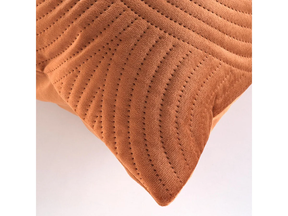 Housse de Coussin en Velours "Circles" 40x40cm Terracotta
