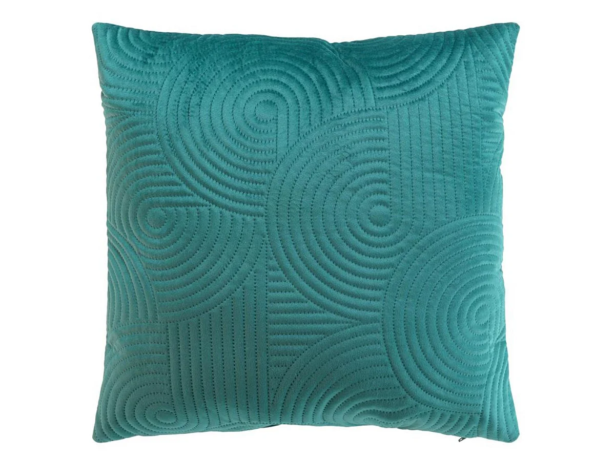 Housse de Coussin en Velours "Circles" 40x40cm Bleu