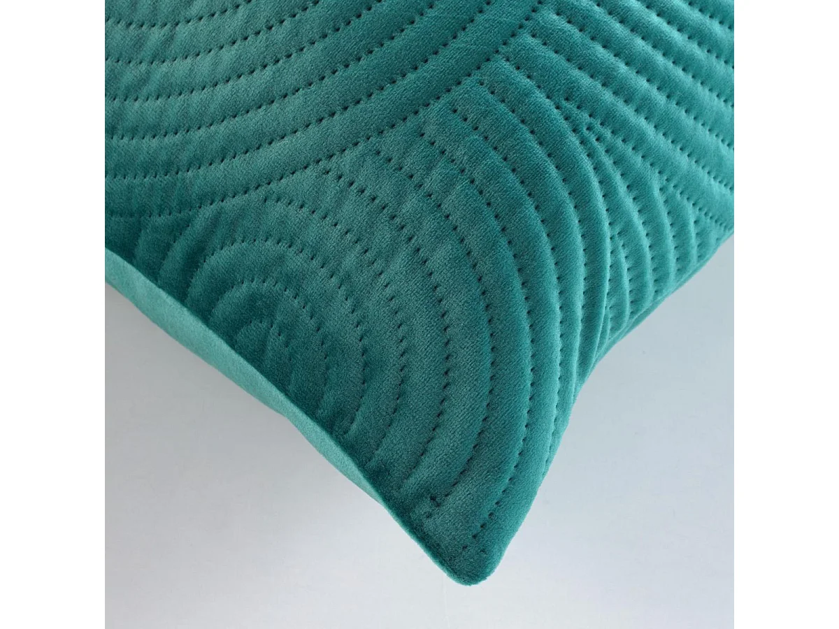 Housse de Coussin en Velours "Circles" 40x40cm Bleu