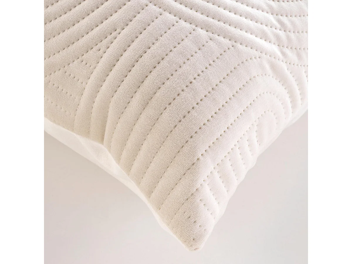 Housse de Coussin en Velours "Circles" 40x40cm Naturel
