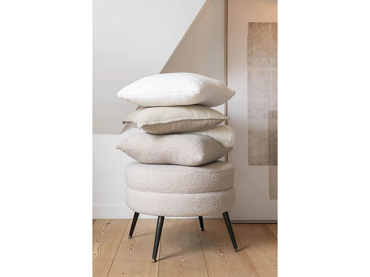 Coussin Déco "Teddy" 45x45cm Blanc