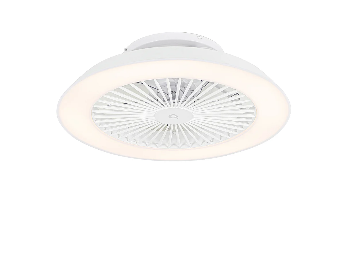 Ventilateur de plafond intelligent blanc avec LED avec télécommande - Deniz