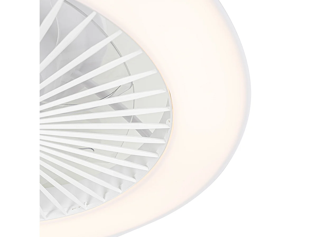 Ventilateur de plafond intelligent blanc avec LED avec télécommande - Deniz