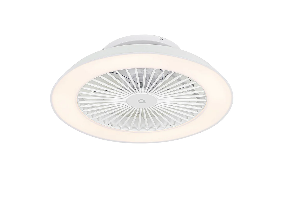 Ventilateur de plafond intelligent blanc avec LED avec télécommande - Deniz