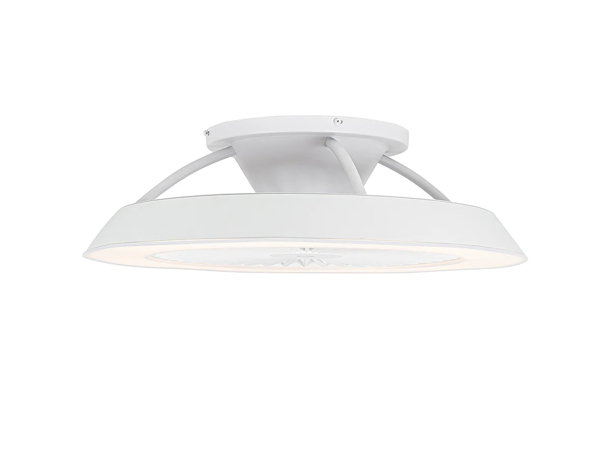 Ventilateur de plafond intelligent blanc avec LED avec télécommande - Deniz