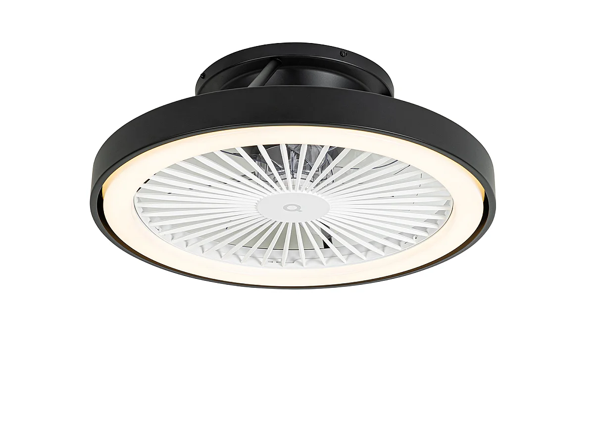 Ventilateur de plafond intelligent noir avec LED avec télécommande - Dave
