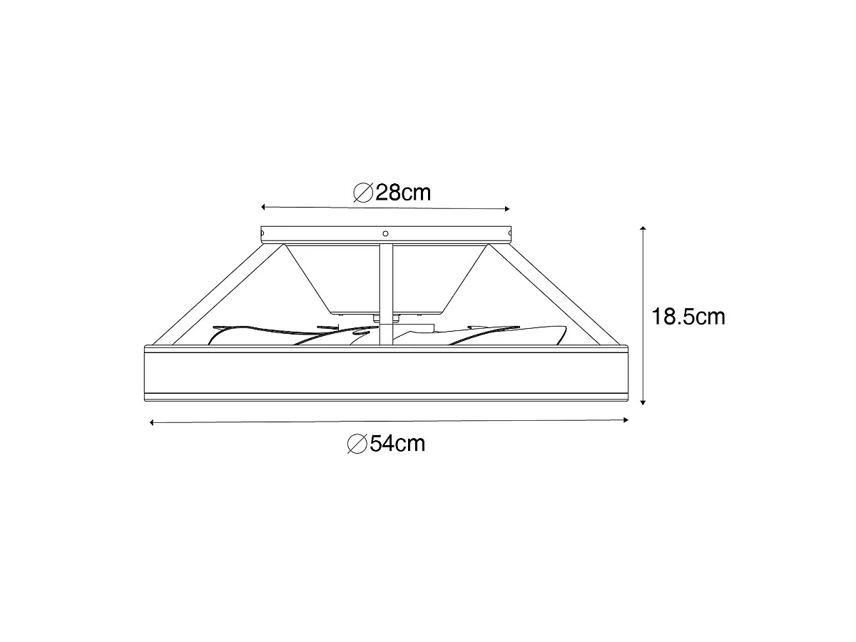 Ventilateur de plafond intelligent noir avec LED avec télécommande - Dave