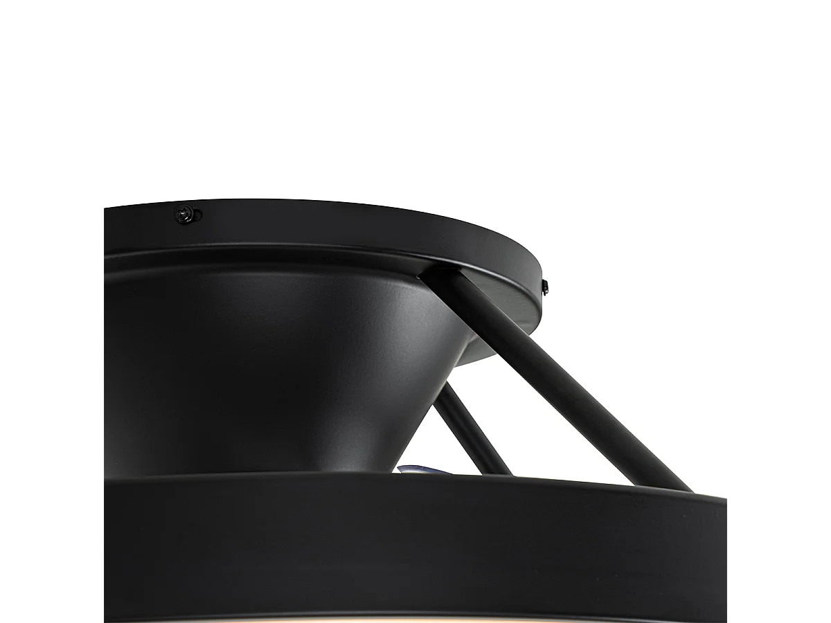 Ventilateur de plafond intelligent noir avec LED avec télécommande - Dave