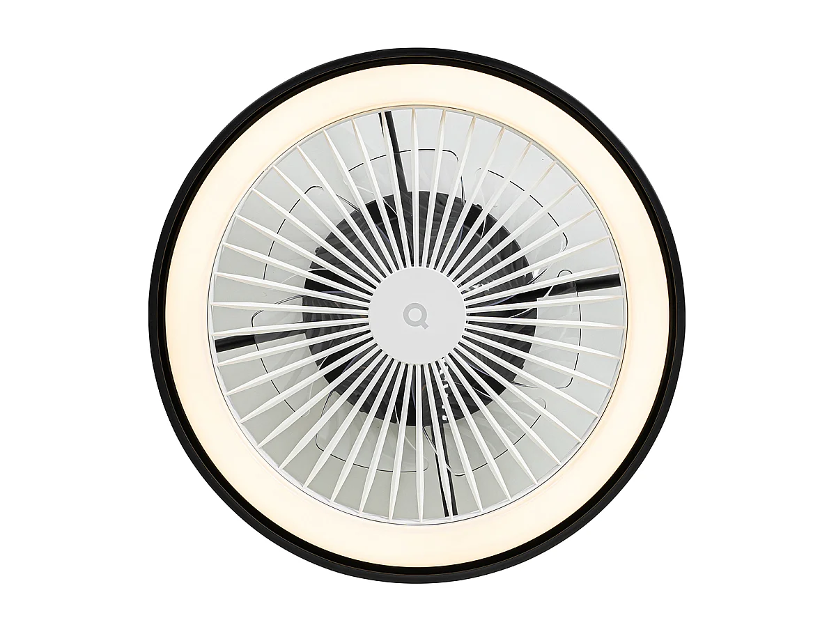 Ventilateur de plafond intelligent noir avec LED avec télécommande - Dave