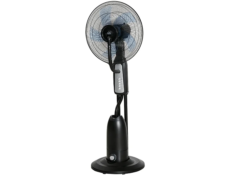 Ventilateur sur pied 125 cm avec brumisation, 3 vitesses, oscillation 75°, réservoir 3 L - Noir