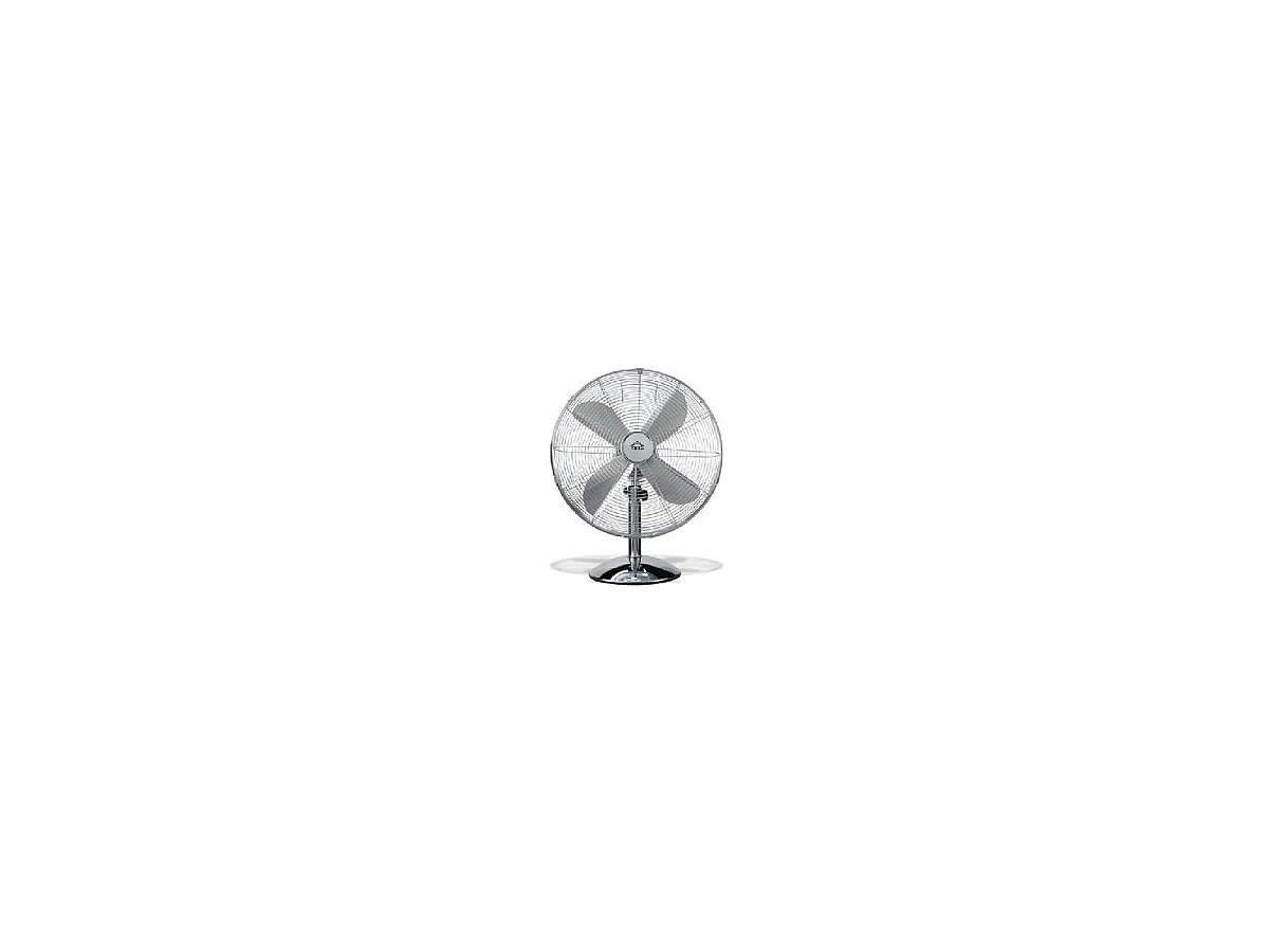 DCG Eltronic VE1616 40cm Silberner Tischventilator mit 3 Geschwindigkeiten und Horizontaler Oszillation
