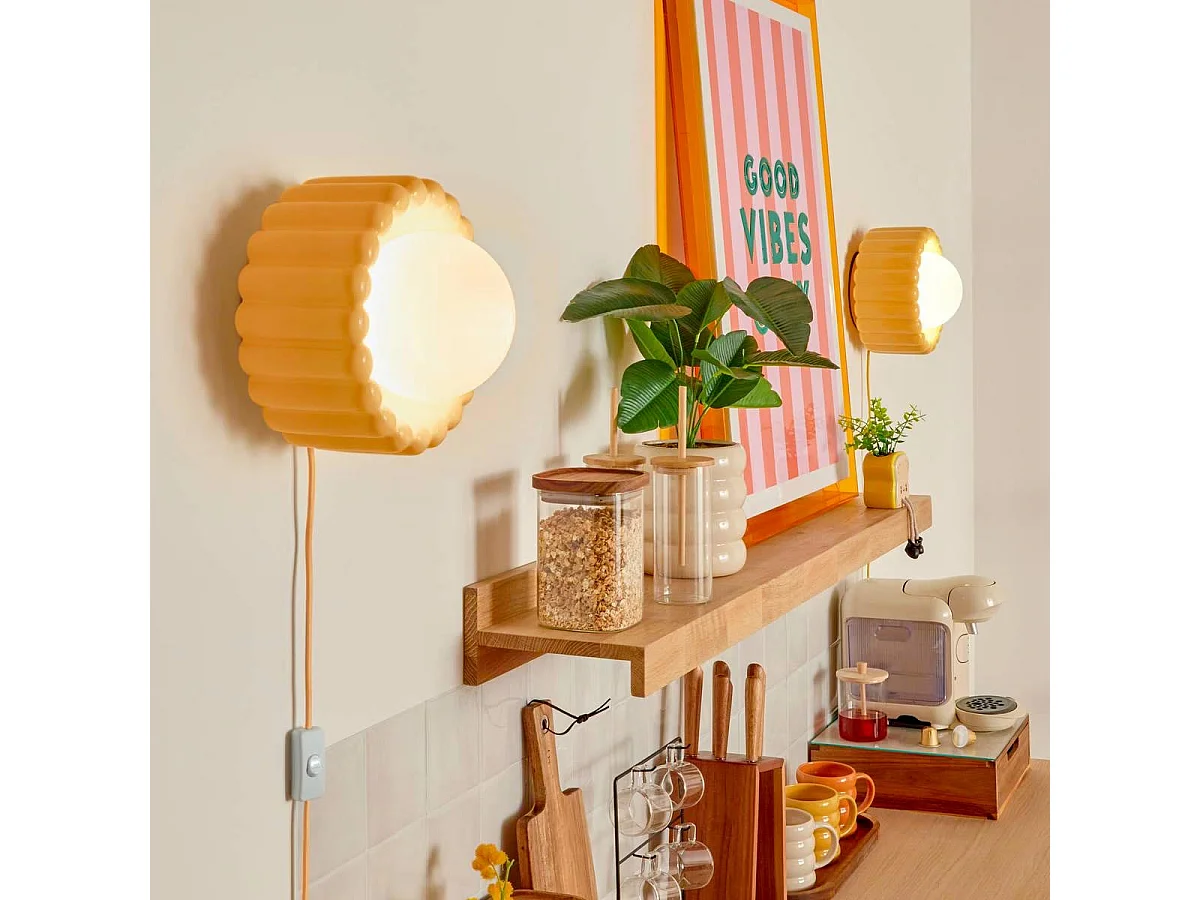 Lampe Applique Design "Lotta" 23cm Jaune