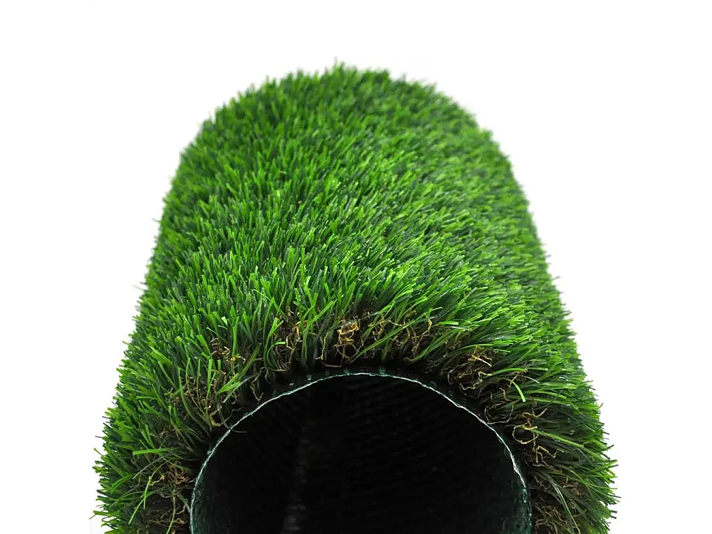 Yoevu-césped artificial 1 x 25 m 30 mm verde y marrón, alta densidad, realista, interior y exterior
