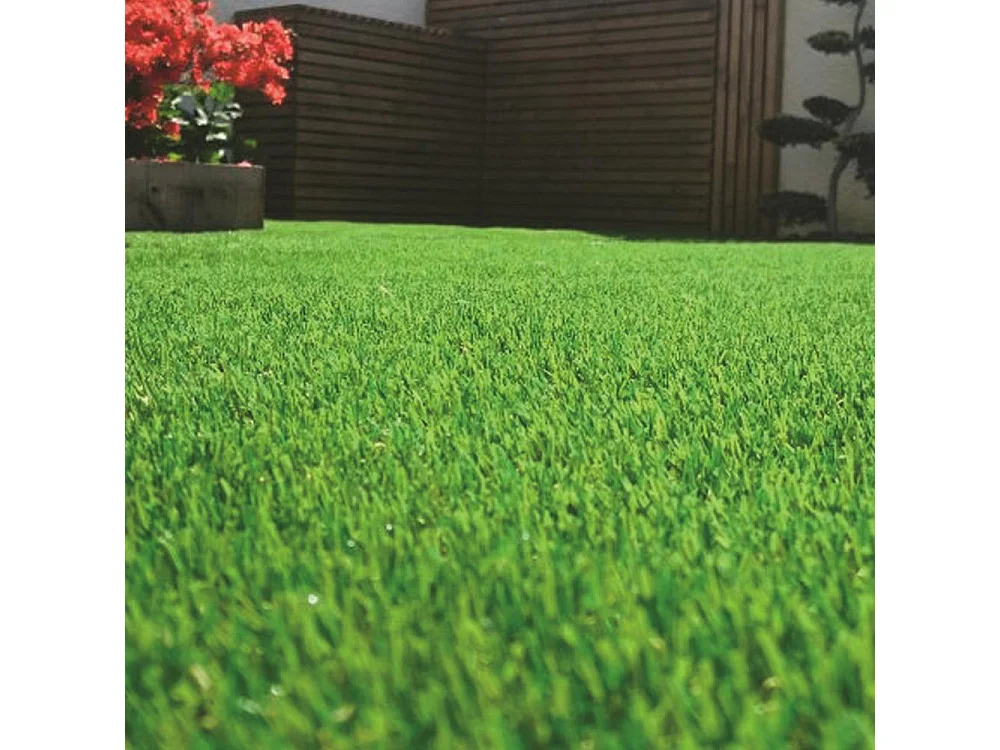 Yoevu-césped artificial 1 x 25 m 20 mm verde y marrón, alta densidad, realista, interior y exterior