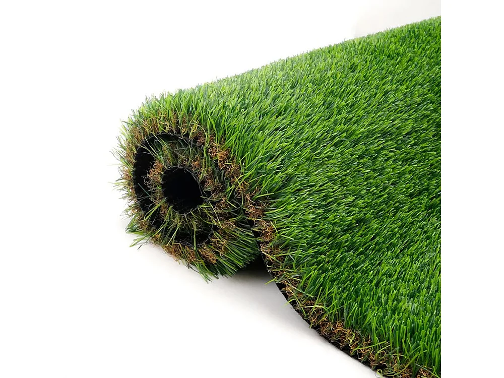 Yoevu-césped artificial 1 x 2,5 m 40 mm verde y marrón, alta densidad, realista, interior y exterior