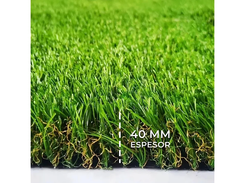 Yoevu-césped artificial 1 x 2,5 m 40 mm verde y marrón, alta densidad, realista, interior y exterior