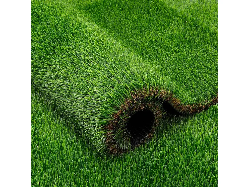 Yoevu-césped artificial 1 x 2,5 m 40 mm verde y marrón, alta densidad, realista, interior y exterior