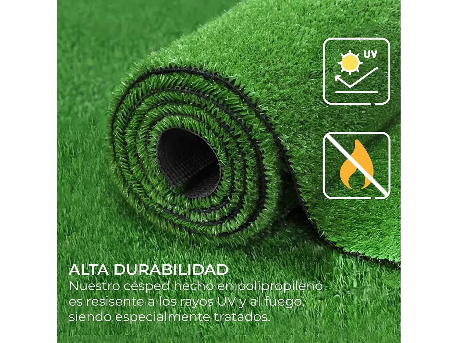 Yoevu-césped artificial verde 1 x 10 m 18 mm para interior y exterior