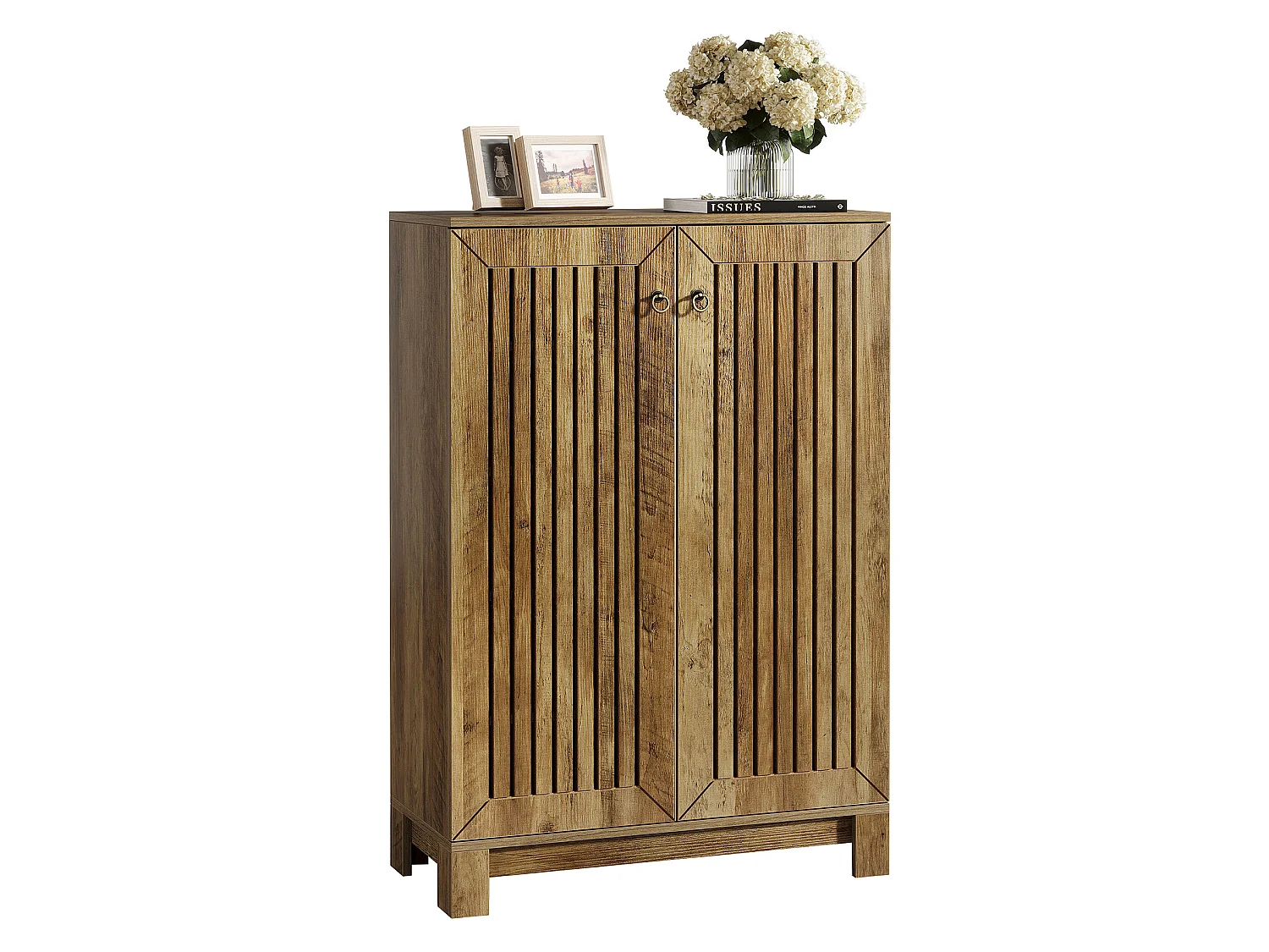 Meuble à chaussures avec portes, meuble de rangement à chaussures à 5 niveaux, pour salon, couloir