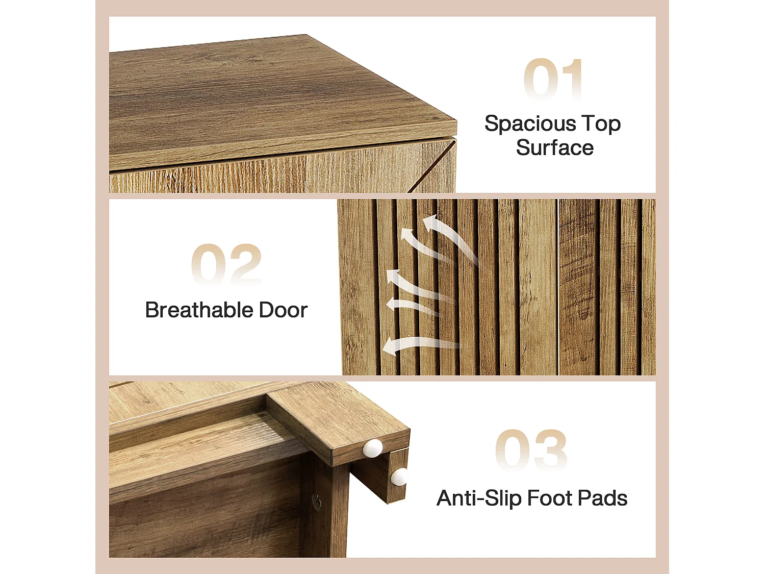 Meuble à chaussures avec portes, meuble de rangement à chaussures à 5 niveaux, pour salon, couloir