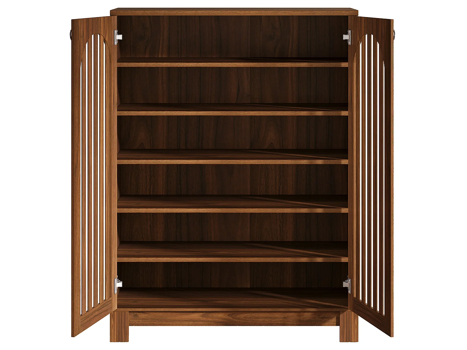 Meuble à chaussures avec portes à persiennes, meuble de rangement à chaussures à 6 niveaux, organisateur de chaussures d'entrée