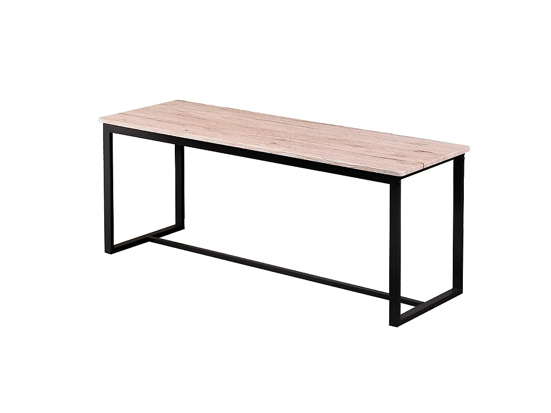 Holzbank mit schwarzer Metallstruktur, Kollektion DARYL. Industriestil.
