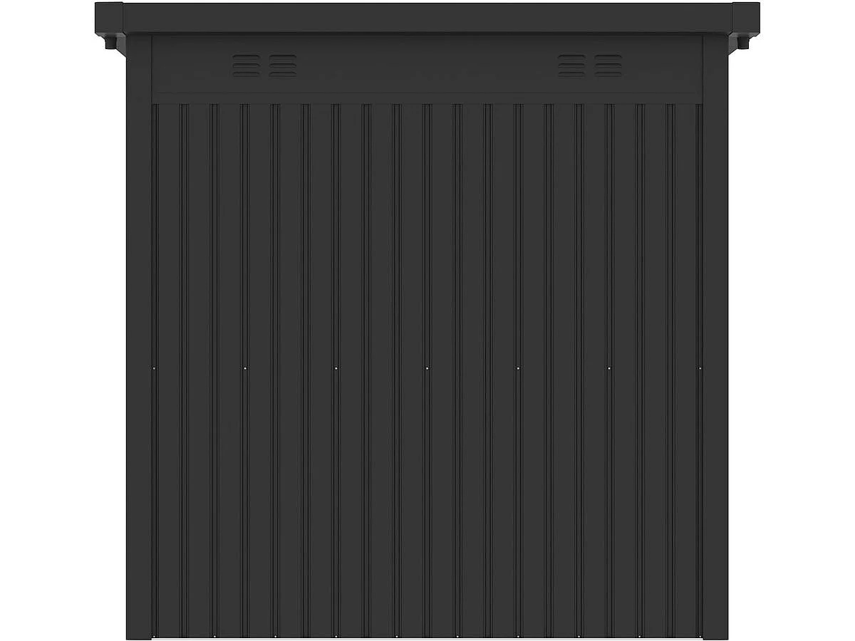 Abri de jardin métal premium avec toit plat et porte battante "Lexinton" - 5,29 m² - Gris