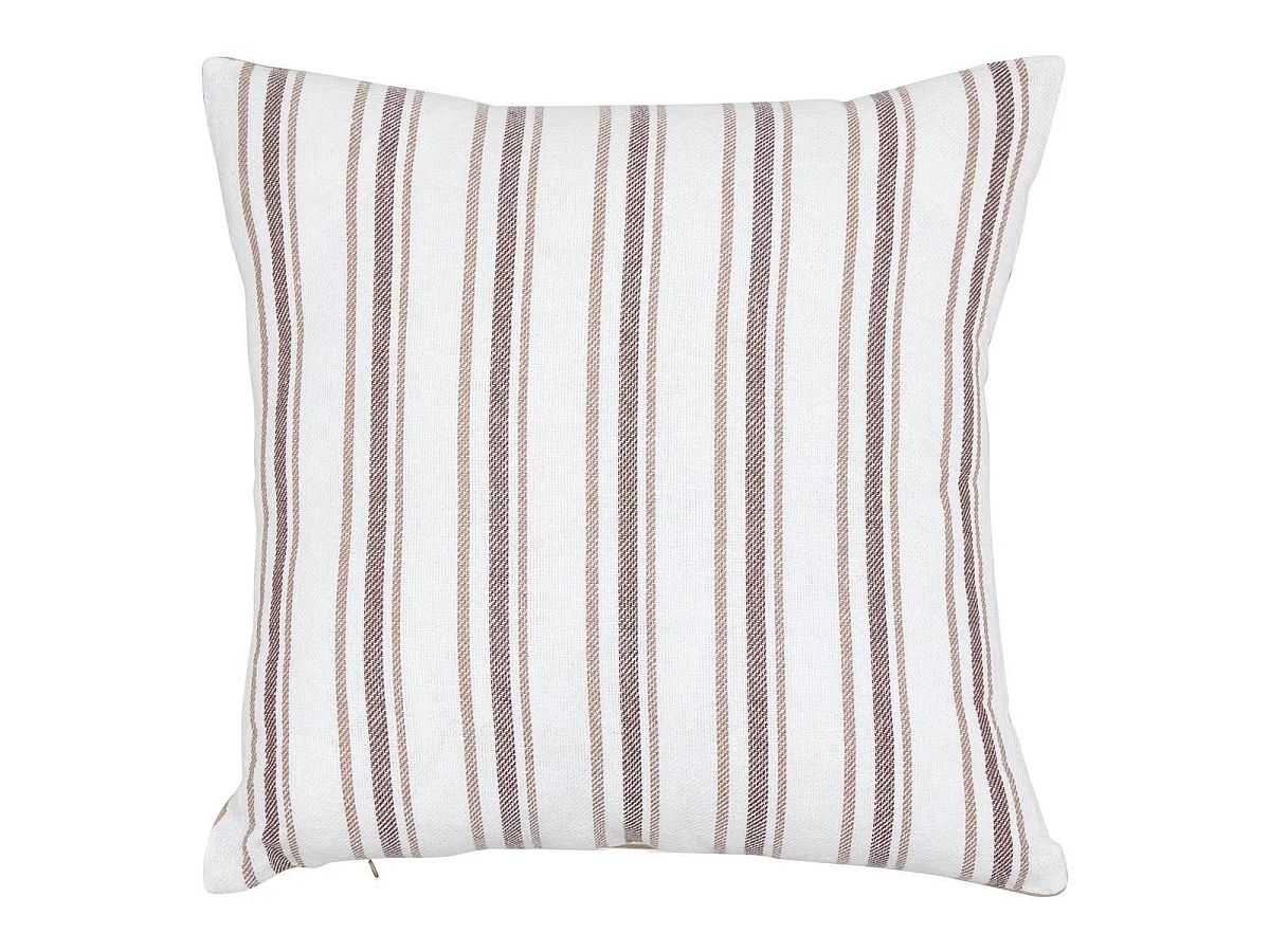 Coussin Déco à Rayures "Groove" 40x40cm Beige