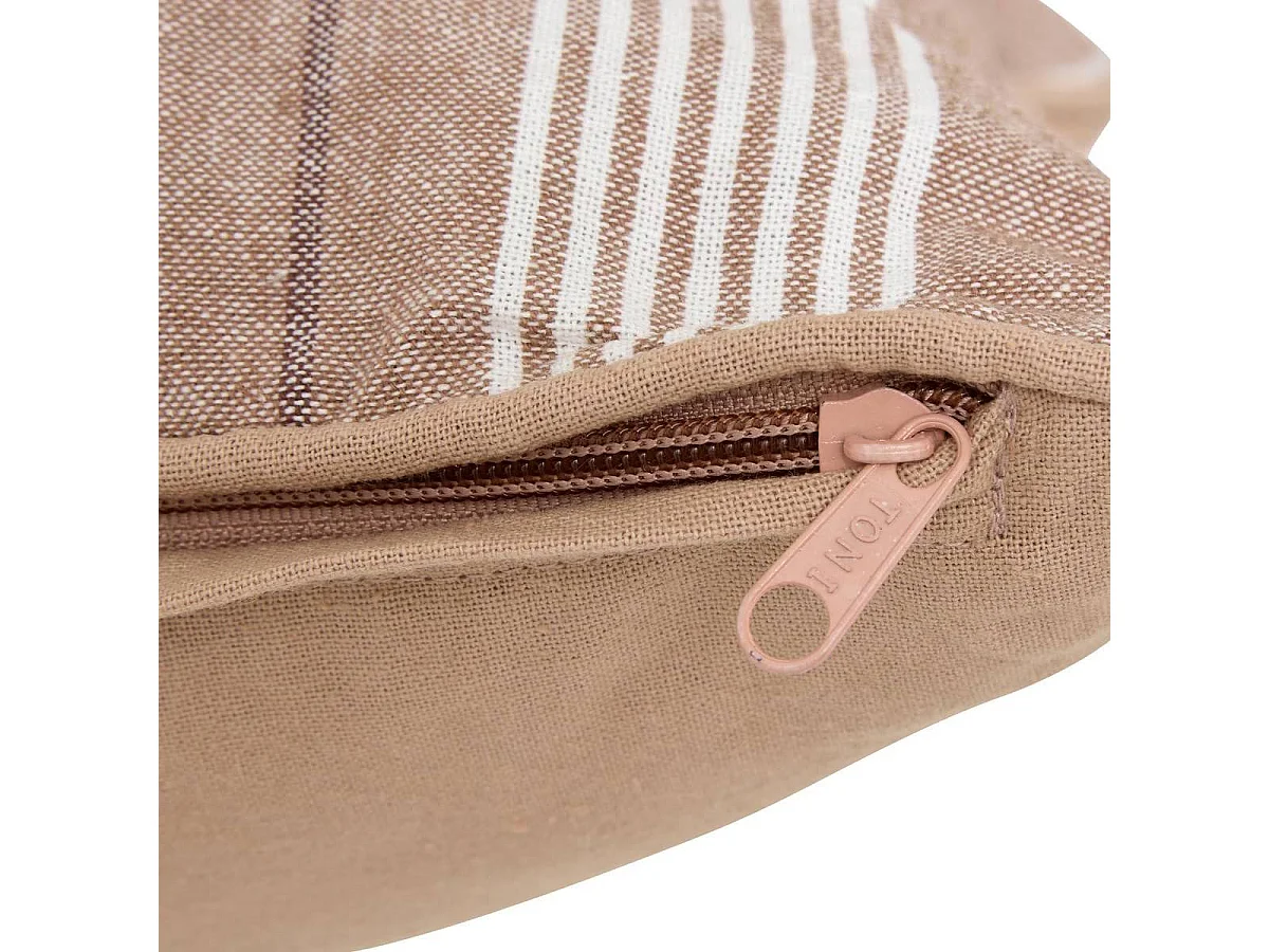 Coussin Déco à Rayures "Groove" 38x58cm Beige