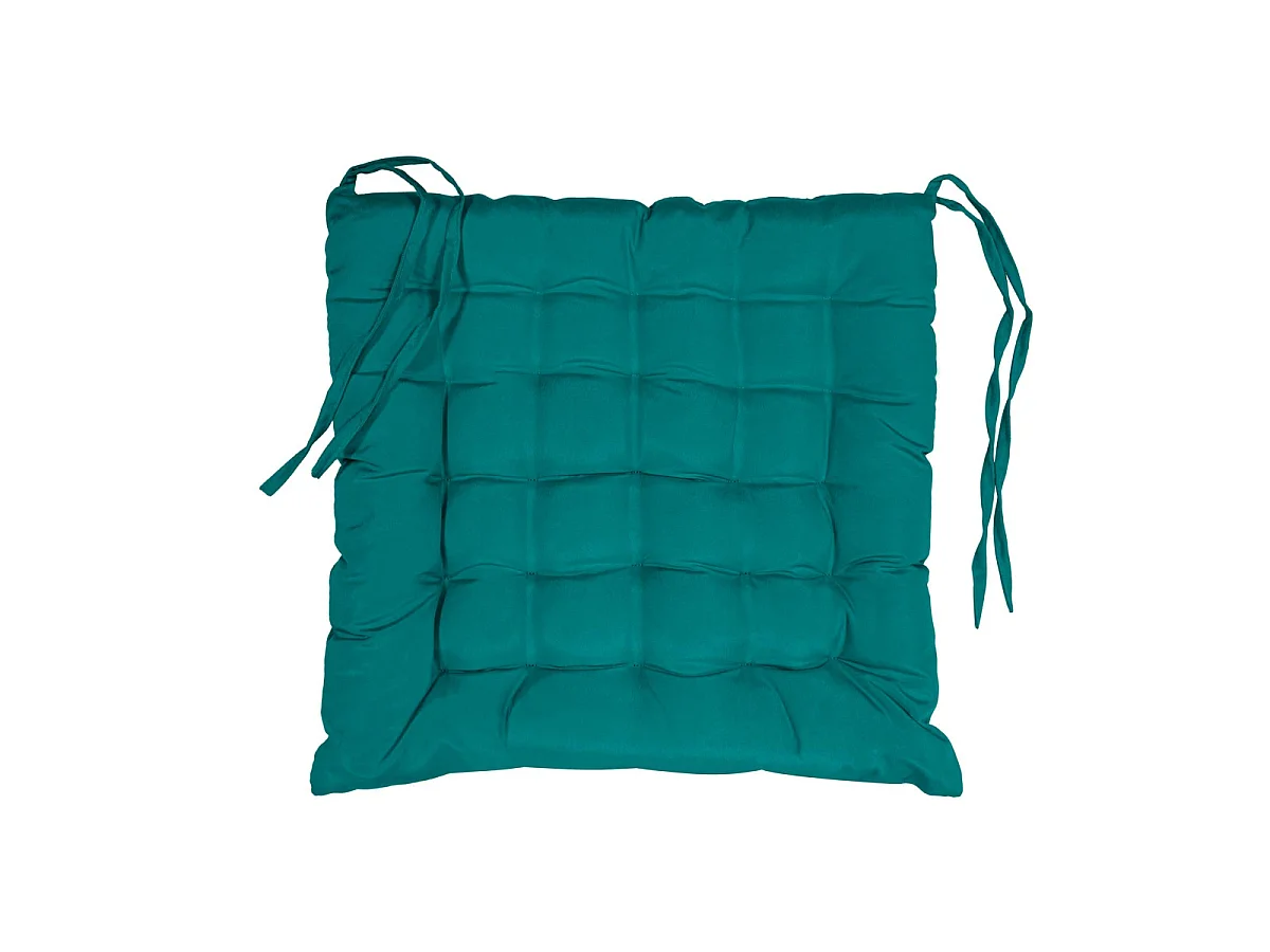 Galette de Chaise Matelassée "Essentiel" 40x40cm Bleu Paon