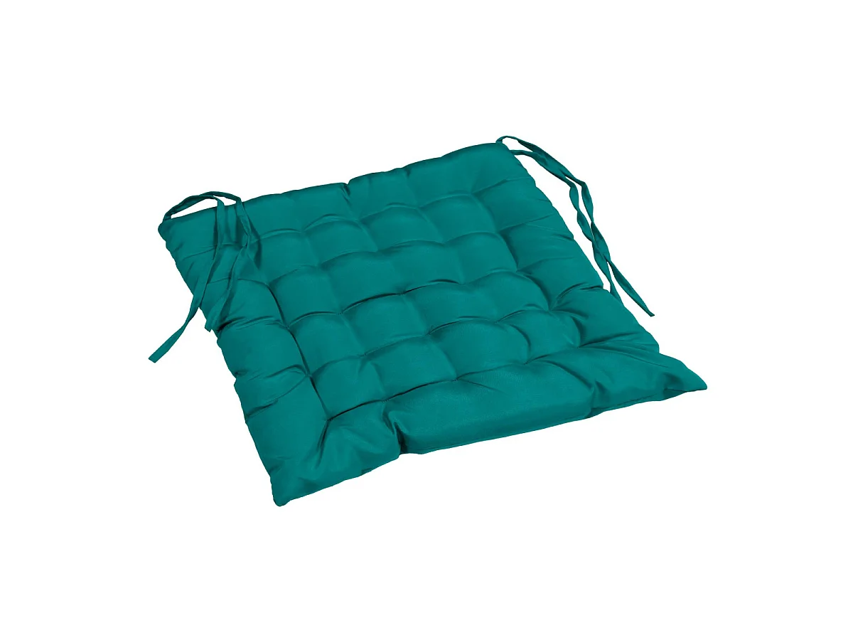 Galette de Chaise Matelassée "Essentiel" 40x40cm Bleu Paon