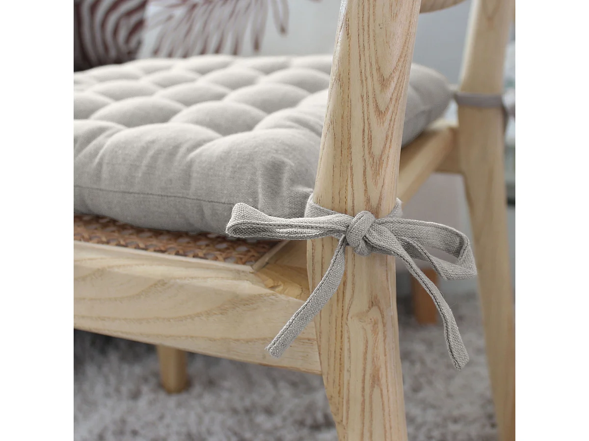 Galette de Chaise Piquée "Cambria" 38x38cm Lin
