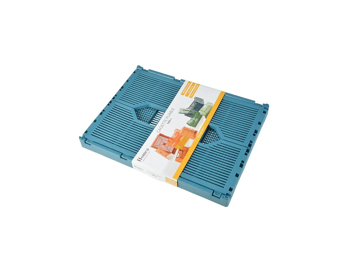 Cagette Pliable & Empilable "Emilie" 40cm Bleu Minéral
