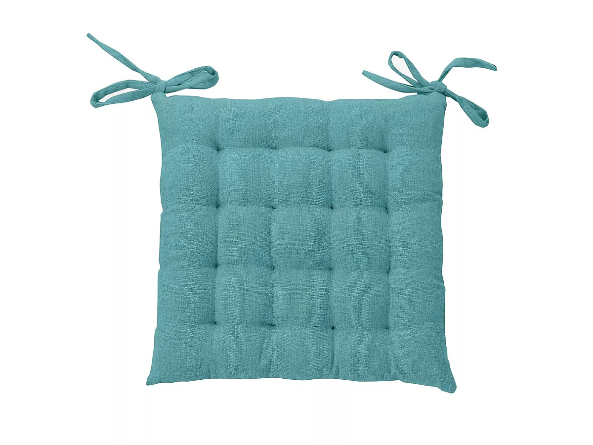 Galette de Chaise Piquée "Cambria" 38x38cm Bleu Glacier