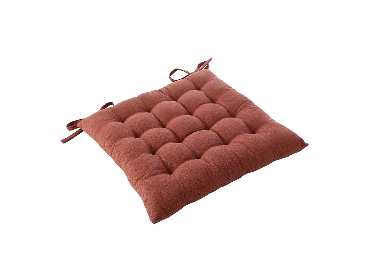 Galette de Chaise Piquée "Cambria" 38x38cm Terracotta