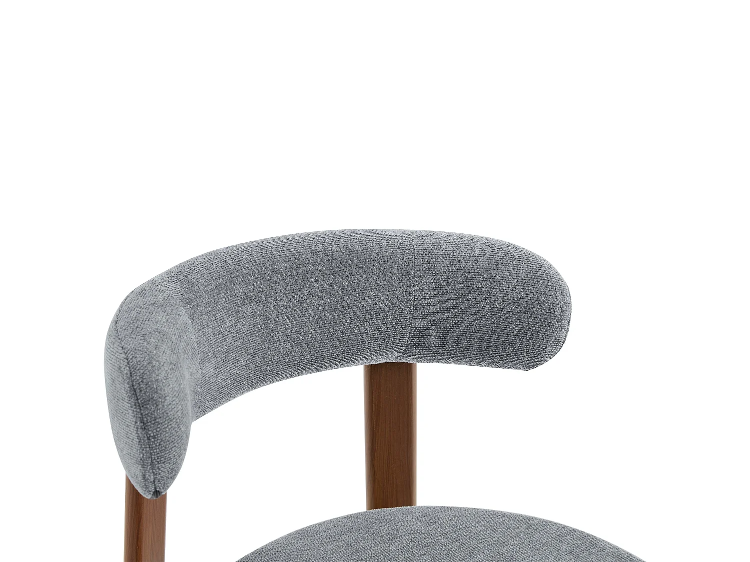 Lot de 2 chaises de salle à manger tissu gris dossier incurvé
