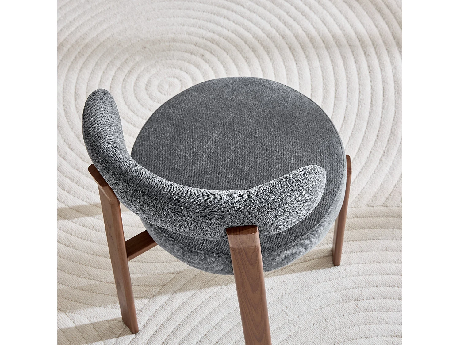 Lot de 2 chaises de salle à manger tissu gris dossier incurvé