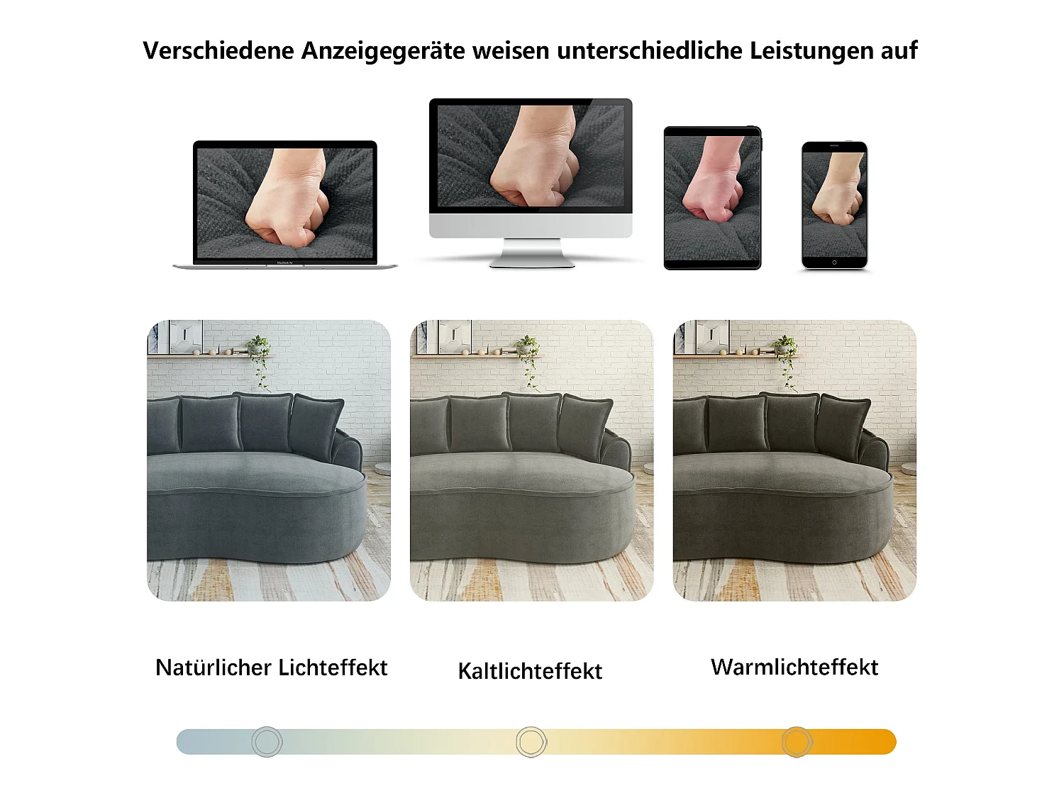 Canapé d'angle modulable tissu chenille gris sans cadre 252x164cm