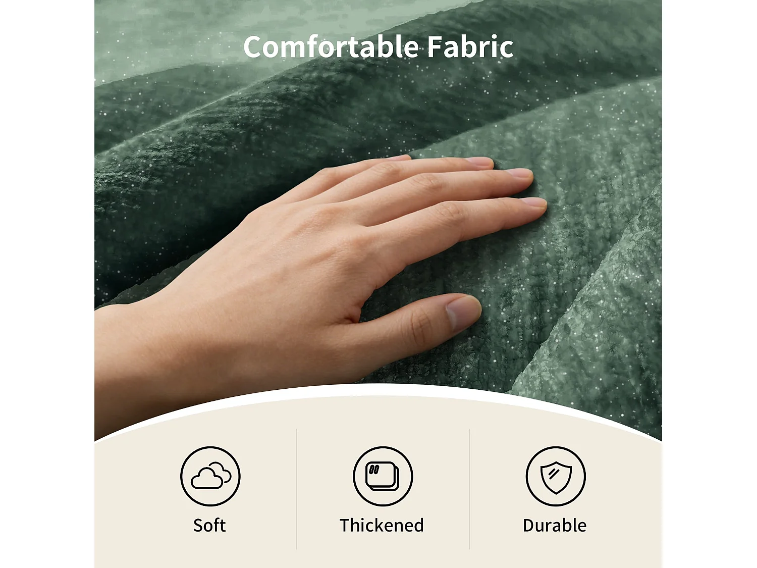 Fauteuil pouf bean bag rond tissu flanelle vert avec paillettes 99x86x64cm