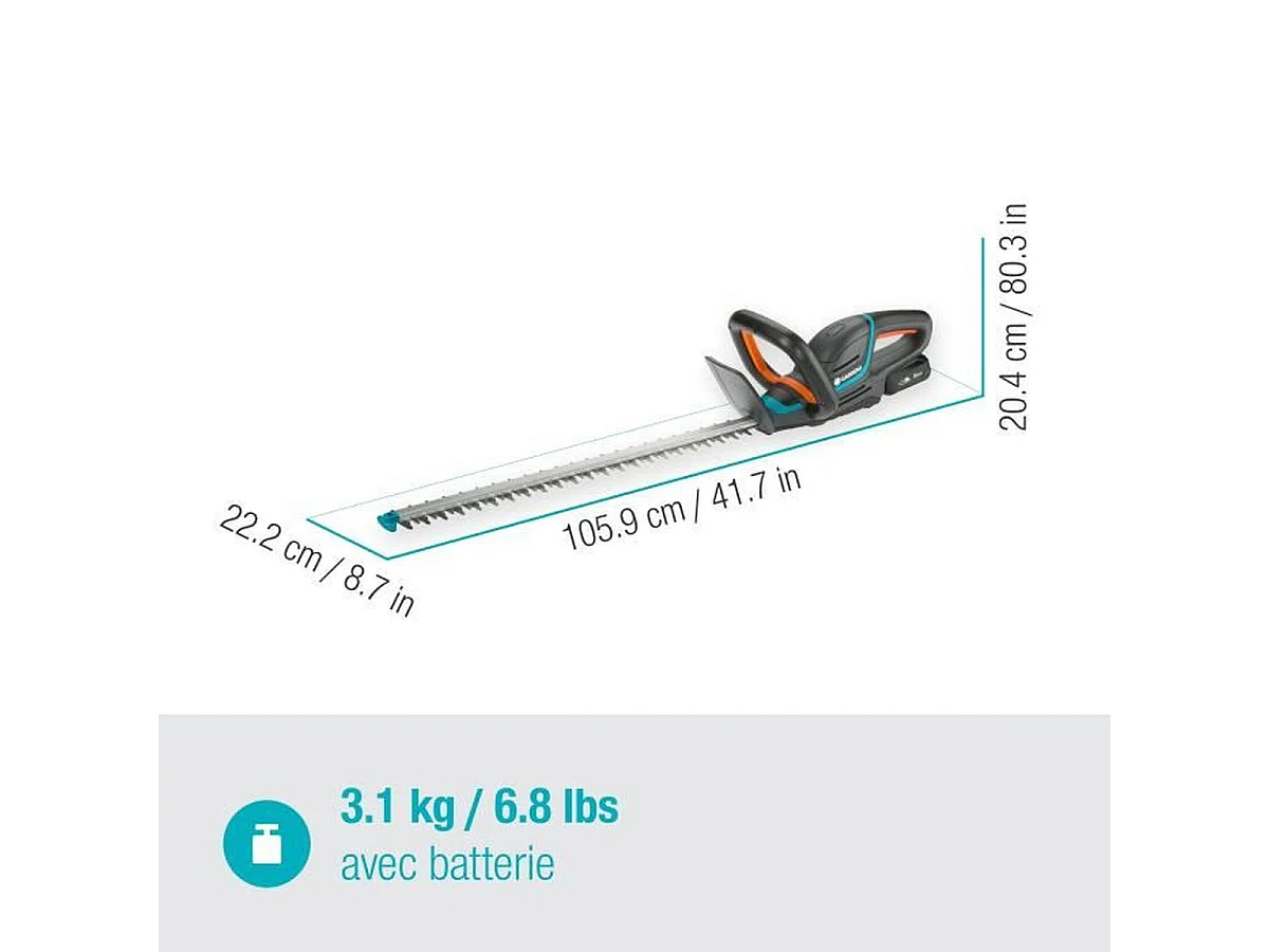 Tagliasiepi a batteria ComfortCut 60/18V 18V 60 cm con batteria agli ioni di litio da 2,5 Ah + caricabatterie