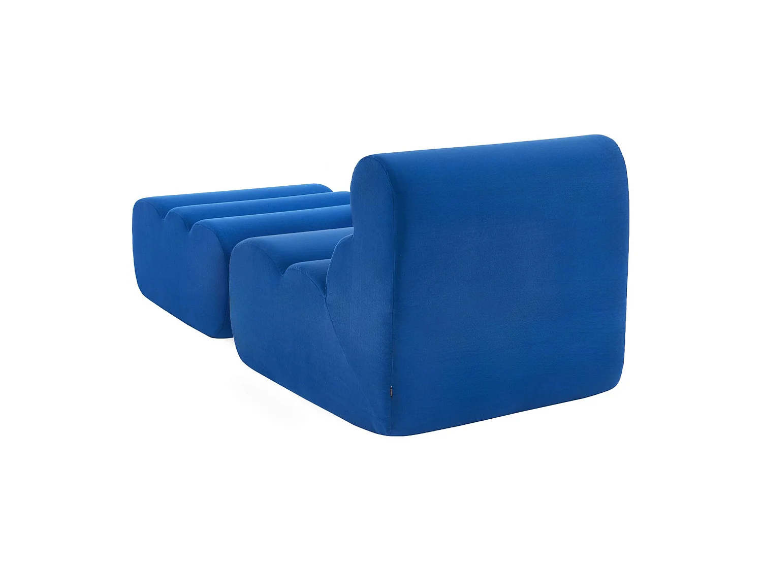Chauffeuse tissu 1 place avec repose pieds bleu électrique - Nova