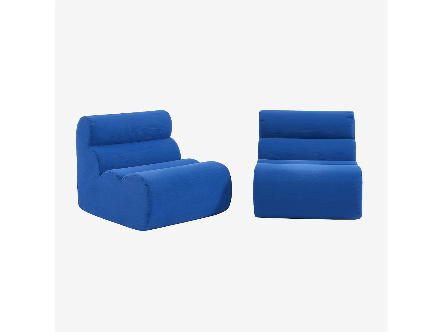 Divano modulare tessuto, 2 posti, blu elettrico