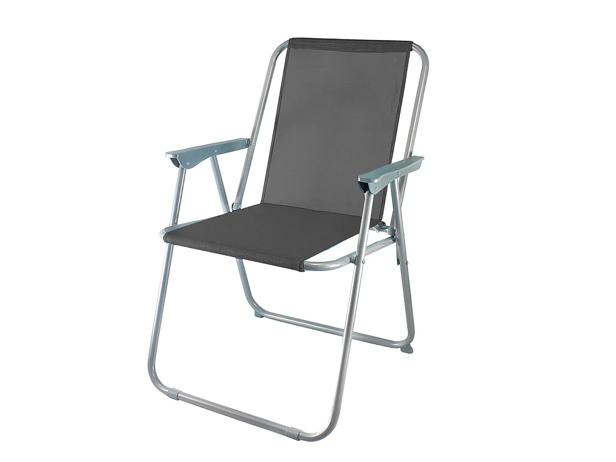 Lot de 4 Chaises Pliante pour Camping de plage, Chaise de plage Portable,Gris foncé - Longueur 43 x Profondeur 52 x Hauteur 74 cm