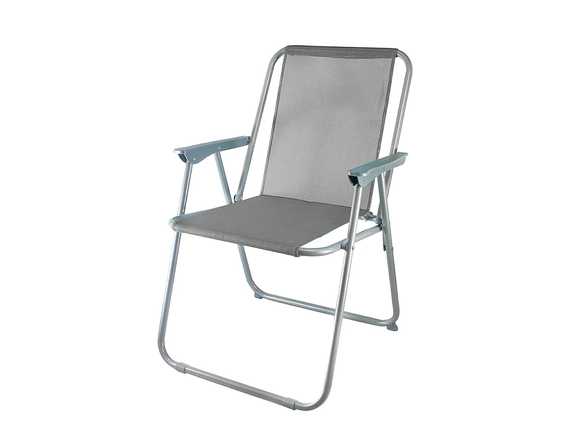 Lot de 4 Chaises Pliante pour Camping de plage,Chaise de plage Portable,gris clair-Longueur 43 x Profondeur 52 x Hauteur 74 cm