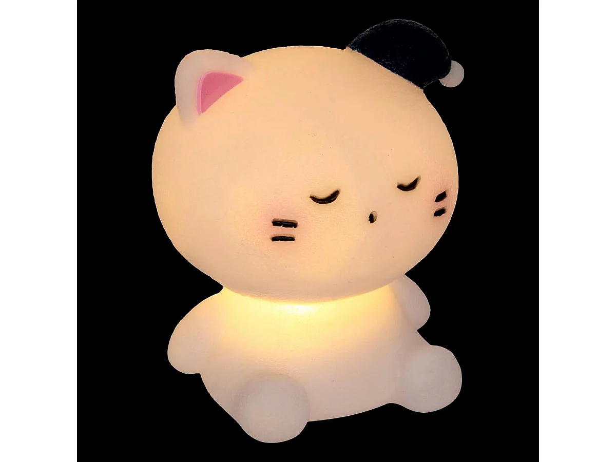 Veilleuse Enfant Souple "Chat" 11cm Blanc